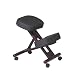 Office Star Ergonomically Designed Mahogany Finished Wood Knee Chair with Casters