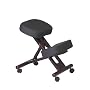 Office Star Ergonomically Designed Mahogany Finished Wood Knee Chair with Casters