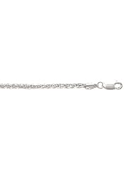 Sterling silver diamond cut wheat necklace 2.4mm, 16 inch