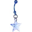 Handcrafted Genuine Swarovski Blue Star Titanium Belly Ring