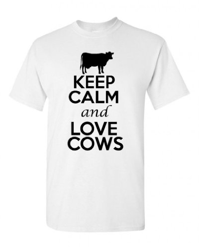 Keep Calm and Love Cows Adult T-Shirt Tee