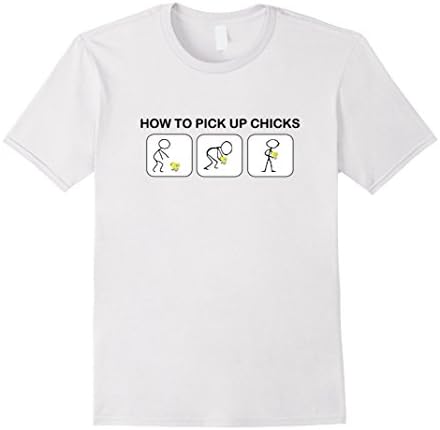 Men's How To Pick Up Chicks Novelty gag gift gift idea men's shirt Small White