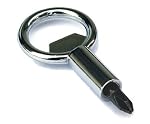 Screwpop 4-in-1 Keychain Tool Chrome with Black Tool Bit