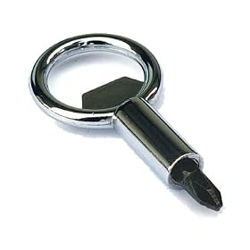 Screwpop 4-in-1 Keychain Tool Chrome with Black Tool Bit