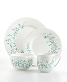 Martha Stewart Collection Maidenhair Fern 4-Piece Place Setting in Ocean