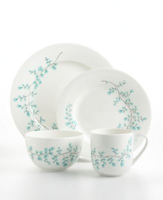 Martha Stewart Collection Maidenhair Fern 4-Piece Place Setting in Ocean