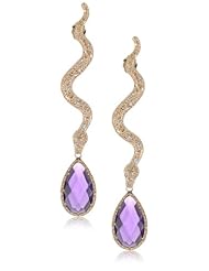 Rebecca "Manhattan" Rose Gold Over Bronze Snake Amethyst Earrings