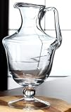 13 High, 64 ounce Glass Pedestal Pitcher with Handle