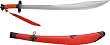 Qing Dynasty Ox Tail Kung Fu Broad Sword w/ Scab Red