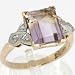  : 10K YELLOW WHITE GOLD AMETRINE DIAMOND RING OLDCITIES ART DECO JEWELRY