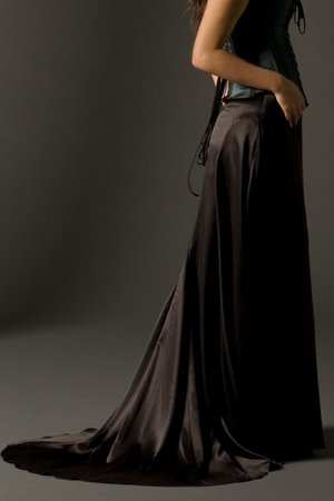 Vollers Full Length Satin Skirt with Train