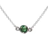 Emerald Pendant Necklace, 14k White Gold, 18 Chain (T.w 0.30)