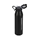 Takeya 22 Ounce Classic Glass Water Bottle with Silicone Sleeve and Flip Cap, Black