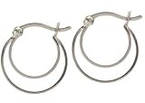 Signature Tarnish Free Double Wire Hoop STERLING SILVER