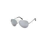 QLook Collection Classic Silver Full Mirror Lens Aviator Sunglasses