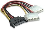 6 SATA 15-Pin Male to Dual 4-Pin Molex Female Y Splitter,