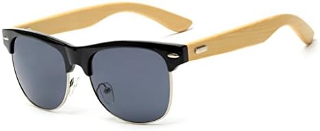 Ralinks Retro Clubmaster Classic Wood Square Half Frame Horn Rimmed Wayfarer Aviator Sunglasses UV400