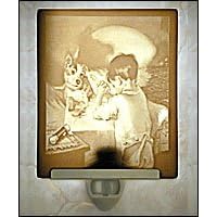 Bedtime Prayer Lithophane Porcelain Curved Night Light by The Porcelain Garden