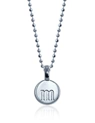 Alex Woo "Mini Addition Letter" Sterling Silver Charm Pendant Necklace