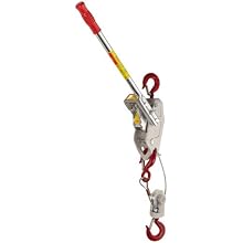 Lug-All 3000-10 Small Frame Cable Ratchet Winch Pulley Hoist, 1-1/2 ton Capacity, 5' / 10' Lifting Height