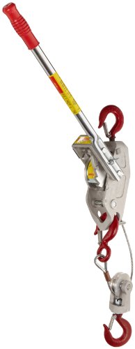 Lug-All 3000-10 Small Frame Cable Ratchet Winch Pulley Hoist, 1-1/2 ton Capacity, 5' / 10' Lifting Height