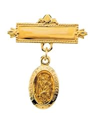 14K Yellow Gold St. Christopher Baptismal Pin