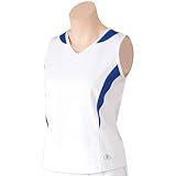 balle de Match Lisa-Marie Women's Tennis Top - White/Royal - W05301-WRY