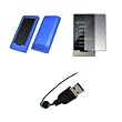 Microsoft Zune HD - Premium Electric Blue Soft Silicone Gel Skin Cover Case + Crystal Clear Screen Protector + USB Data Sync Charge Cable for Microsoft Zune HD