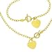14K Gold Toggle Tag Heart Necklace Chain 17
