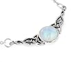 Sterling Silver Celtic Knot Rainbow Moonstone Adjustable Eternity Necklace