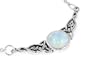 Sterling Silver Celtic Knot Rainbow Moonstone Adjustable Eternity Necklace