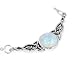 Sterling Silver Celtic Knot Rainbow Moonstone Adjustable Eternity Necklace
