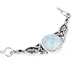 Sterling Silver Celtic Knot Rainbow Moonstone Adjustable Eternity Necklace