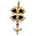 Huguenot Cross Pendant 14K Yellow Gold 22.00X12.50 MM