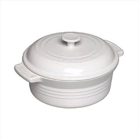Le Creuset 4 Quart Stoneware Casserole, White by Le Creuset