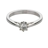 Platinum Engagement Ring With Certified Round Cut Solitaire Diamond 14 Carat Diamond Weight