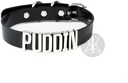 HARLEY QUINN "PUDDIN" CHOKER | Suicide Squad Cosplay | Skinny Letters-Silver | Kadabra