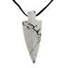 Natural White Howlite Arrowhead Pendant.