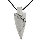 Natural White Howlite Arrowhead Pendant.