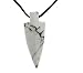 Natural White Howlite Arrowhead Pendant.