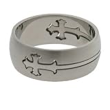 316L Stainless Steel Ring Laser-cut ring with combination of matte and shiny polish