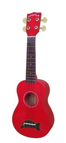 Kala Makala MK-SD/CAR Dolphin Bridge Soprano Ukulele, Candy Apple Red