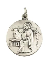 CleverEves 14K Yellow Gold 18.00 mm Saint Luke Medal