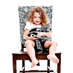 Tie Chair Travel High Black Damask