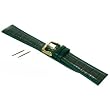 Green Watchband Waterproof Crocodile Grain Leather 24mm