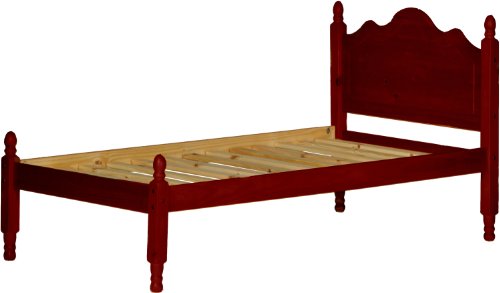 Reston Platform Bed, Raised Panel Headboard, Mahogany, 40.5"h x 42"w x 80"l, 100% Solid Wood. Optional Trundle, Drawers, Rail Guard Sold Separately. HEADBOARD REQUIRES ASSEMBLY.