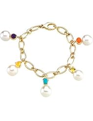 South Sea Cultured Pearl Charm Bracelet 14K Yellow 66298