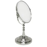 Aquatico Ferrara Adjustable 5X Pedestal Platinum Vanity Mirror by Aquatico