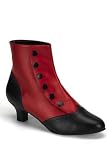 Women'S Non-Shiny Button Spat Ankle Boots With 2 Inch Heels.