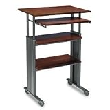 35 to 49-high Adjustable Workstation- Cherry/Black